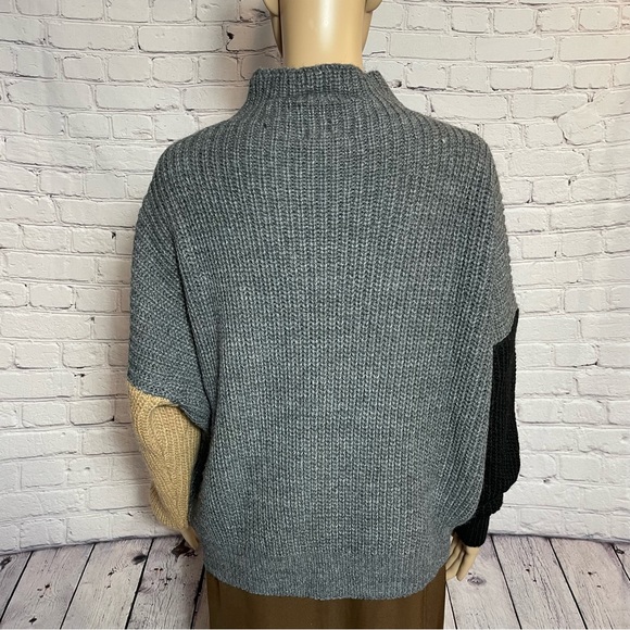 NWT New $262 BIANCOGHIACCIO Colorblock Wool Blend Sweater Size M Made In Italy - Picture 11 of 11